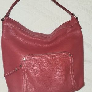Longchamp Red Leather Hobo Shoulder bag